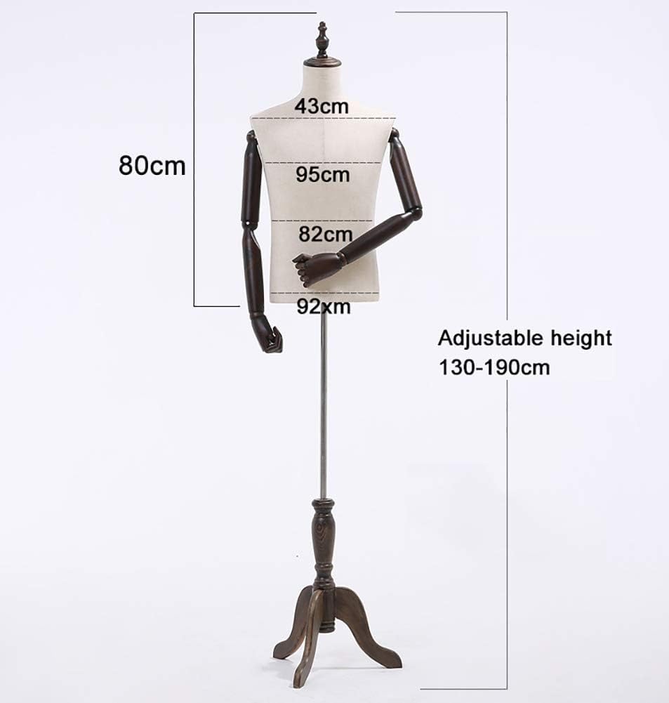 Beigefarbene Herrenpuppe, Torso-Kleid, Form mit Holzstativ, für Erwachsene, Herrenschuhe, Hosen, Kleidung, T-Shirt-Display