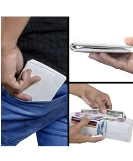 Classic Artificial Leather White Wallets for Men 4 411GkjwrezL