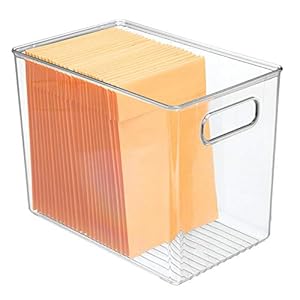 mDesign Organizer per camera – Porta oggetti in plastica ideale per armadi e cassetti – Contenitore con maniglie per buste, penne e altri articoli di cancelleria – trasparente