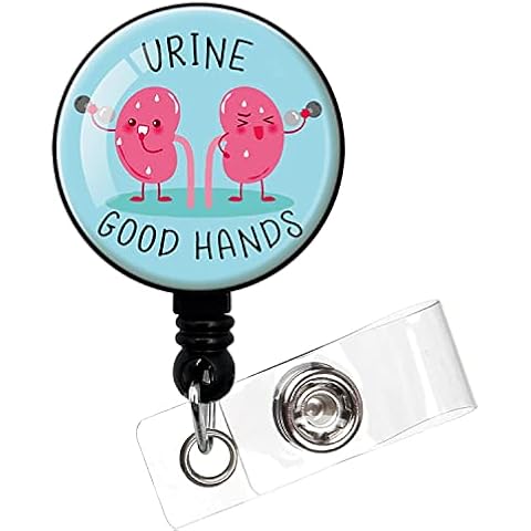 Urine Good Hands,Funny Badge Reel,Retractable ID Card Badge Holder with Alligator Clip,Hospital Badge,Kidney Badge Reel,Medical MD RN Nurse Badge ID,Suitable for Nurses,Doctors,Nursing Students Cover