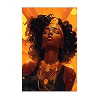 絵画　アート　美術作品　アフリカの女性 アフリカ系アメリカ人の絵画 アフリカの女王 オリジナルアート