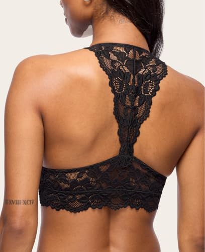 Mia Lace Bralette for Women, Unpadded and Unlined Wireless Bra, Perfect Racerback Everyday Lingerie
