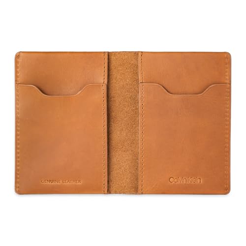 Calvin Klein Men's RFID Duofold Leather Wallet, TAN, One Size4