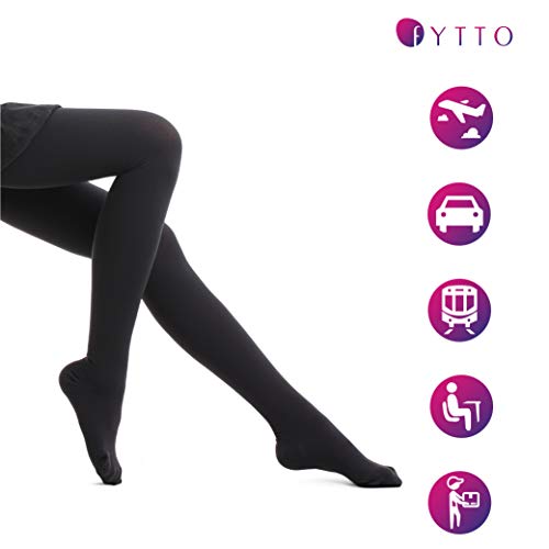 1026 Women’s Compression Pantyhose, 15-20mmHg Support Hosiery, Flight Stockings – Improved Leg Circulation & Comfort for Professionals & Travelers, Anti-Swelling, Relief X-Large, Black2