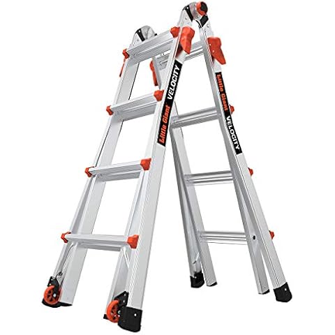 Little Giant Ladders, Velocity with Wheels, M17, 17 Ft, Multi-Position Ladder, Aluminum, Type 1A, 300 lbs Weight Rating, (15417-001) Cover