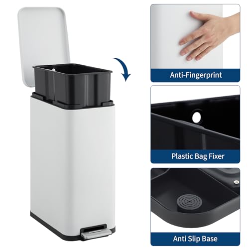 Caneca de basura rectangular para cocina 13.2 gal miniatura 3