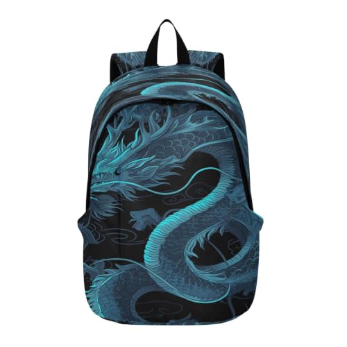 Sac à dos dragon bleu pour voyage et randonnée extérieure confortable