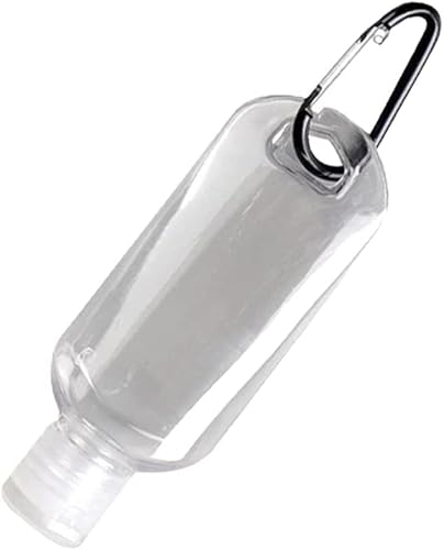 トラベルボトル ポータブル 小分けボトル 50ml/6本セット キーホルダー付き フリップキャップ 詰め替え容器 漏れ防止 乳液 シャンプー シャワージェル 液体石鹸ボトル 手の消毒剤容器 ハンドサニタイザー容器 透明 軽量 携帯便利 旅行用 ミニボトル