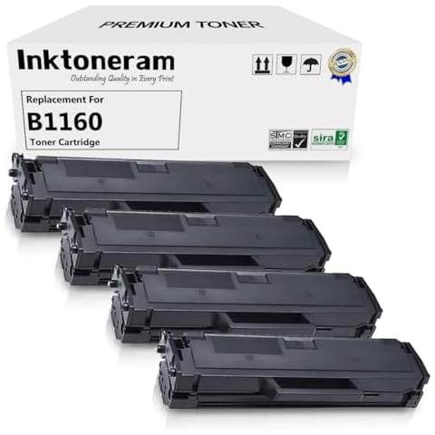 Inktoneram Compatible Toner Cartridges Replacement for Dell B1160 B1160w B1165nfw B1163w 331-7335 (Black, 4-Pack) Cover