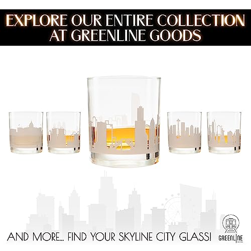 Greenline Goods Skyline Etched Chicago Whiskey Glasses Gift (Set Of 2) | Old Fashioned Tumbler – For Chicago Lovers - Windy City Accessories And Souvenirs - Illinois Glassware Decor #TOP5
