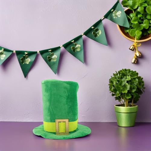 Chapeau Saint-Patrick vert réutilisable et haut-de-formé irlandais léger