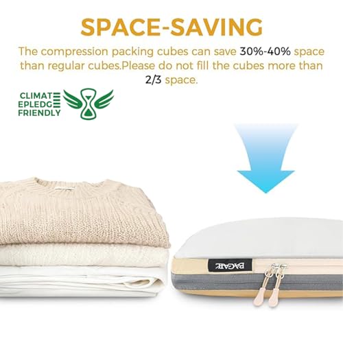 Image of BAGAIL 6 Set Ultralight Compression Packing Cubes Packing Organizer for Travel Accessories Luggage Suitcase Backpack