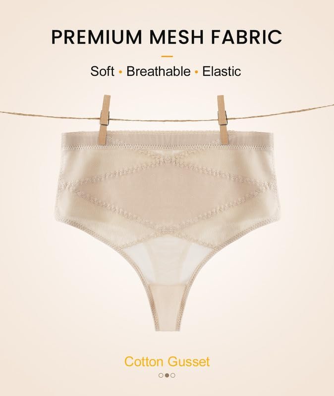 SIMIYA Thong Shapewear Tummy Control Mid-Rise Firm Body Shaper Tummy Control For Women Stomach Shapewear Underwear Thong - Image 4