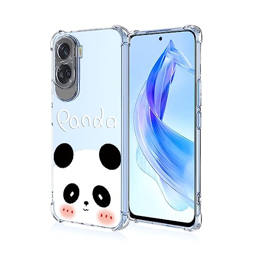 UPLAI Funda para Honor 90 Lite 5G, Ultra Delgado Suave TPU Silicona Antigolpes Carcasa Patrón de Pintura 3D, Elegante Lindo Transparente Estuche Caso.Panda