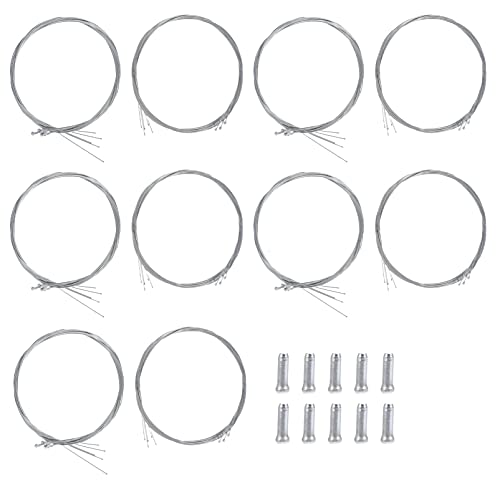 VICASKY 5 Set Bicycle Brake Cable Kit Bike Brake Core for Mountain Road Bikes Includes Shift Cable End Caps for Easy Replacement and Modification