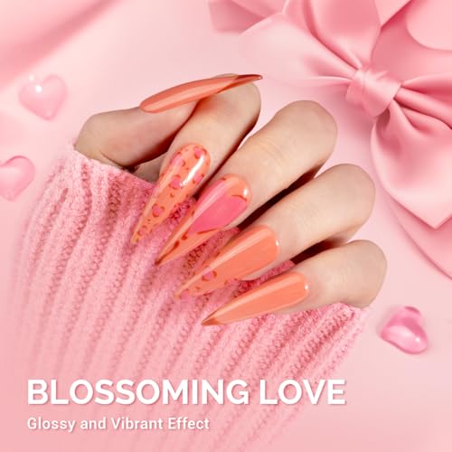Image of MelodySusie Coral Orange Gel Nail Polish, 0.5 fl oz Soak Off UV LED Creamy Orange Gel Polish Christmas Gift for Women Nail Art Manicure Salon DIY Nail Design Decoration at Home-1661