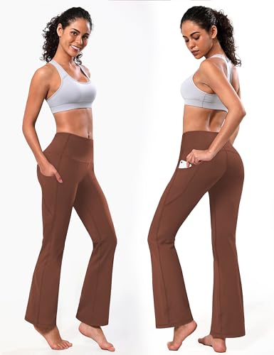 Image of BUBBLELIME 29 inch /31 inch /33 inch /35 inch /37 inch 3 Styles Women's High Waist Bootcut Yoga Pants Basic /Side Pockets Tummy Control Workout Flared