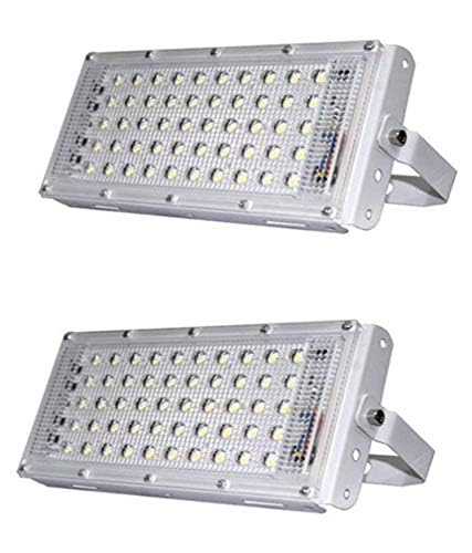ONLINE GENERATION 50 Watt Waterproof Ultra Bright Led Flood Light for Parking Area, Malls, Garden (White) Pack of 2