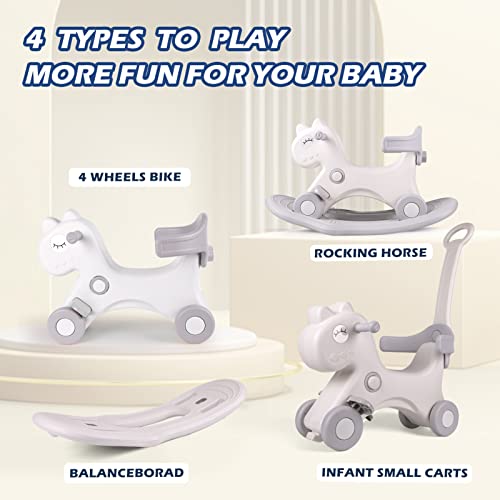 image for LLparty 4 in 1 Rocking Horse for Toddlers 1-3 Years Old, Baby Rocking 
