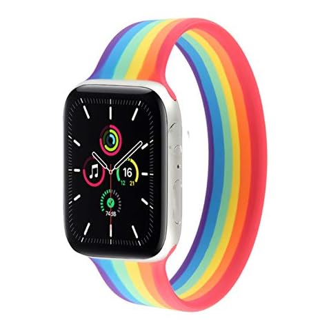 SEMETOR Braided Solo Loop Bands Compatible for Apple Watch Solo Loop Sports Bands Silicone Compatible for Apple Watch SE Series 6 5 4 3 2 1 38mm 40mm 42mm 44mm (42mm 44mm,M,Colorful) Cover
