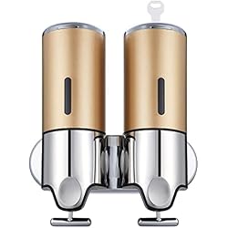 Surtidor De Jabon TsunNee 1000ML Dispensador de jabón de Dos Bombas de dispensador de desinfectante Manual de Pared, dispensador de jabón líquido de Mano dispensador de Gel de Ducha para baño Cocina Hotel Oficina