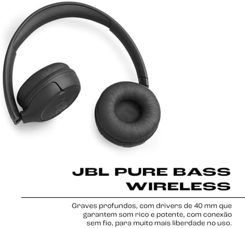 JBL, Fone de Ouvido Bluetooth Over-Ear, Tune 530BT, Sem Fio, Até 76 Horas de Bateria - Preto