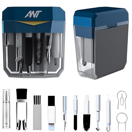 Image of Ant PC Shine20, 17-in-1 Multifunctional Cleaner Kit for Electronic Devices Keyboard Cleaning Brush Headphones Cleaner Kit for AirPods Multi-Tool for Cleaning Laptop Earbuds Camera Mobile Navy Blue