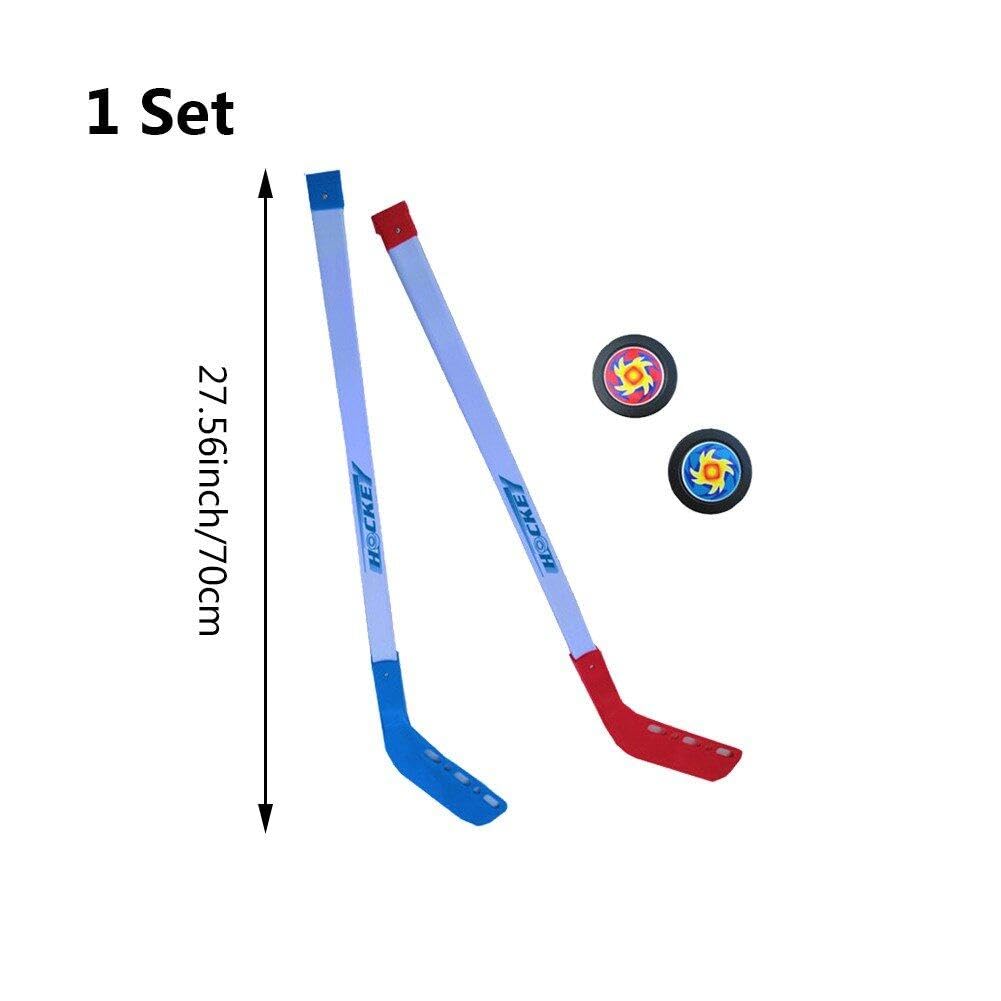 Kids Street Hockey Puck Set 70 cm 2 Bastoncini Hockey Sport Allenamento Junior per Bambini