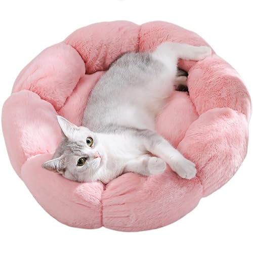 猫 ベッド 犬 ベッド 冬ドーム 猫ハウス ペットベッド 猫 犬 クッション 暖かい 滑り止め 洗える ふわふわ 柔らかい 犬猫兼用 丸型 花型 室内用 保温防寒 冬寒さ対策 ペット用品