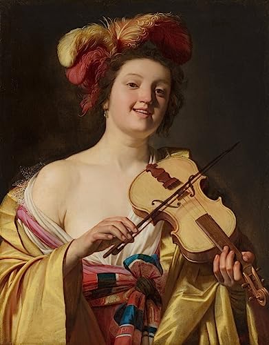 Lienzo clasico El violinista de Gerrit Van Honthorst alta fidelidad 60x90