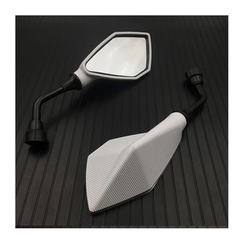 Espejos Retrovisores Moto Espejos Retrovisores Para Manillar De Motocicleta (2 Unidades/par) Laterales Convexos 10 Mm Para Y Scooter(blanco)