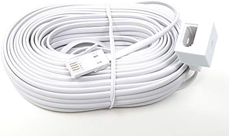 MainCore 20m long BT to BT Extension 4 wire Flat Home Telephone Phone Cable Lead Cable (20m)