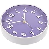 Kichvoe Runde Stille Wanduhr mit Arabischen Ziffern Geräuschlose Analoge Hängeuhr ohne Batterie Leichte Heimdekoration für Wohnzimmer und Schlafzimmer