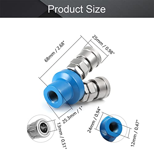 Othmro 1Pcs Air Compressor Connector Round 3 Way Quick Fitting Connect Coupler Air Hose Coupling Tool, Black, Round Tee 1Pcs - Image 2