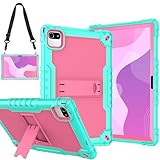 Doemoil for Moderness MB1001 Tablet Case 10.1 Built in Shoulder Strap Kickstand Kids Friendly Case for Velorim/Urao URa10031/Volentex M10/Freeski Fsk10018/wetap y10/Cheerjoy cjy10 inch (Green+Pink)