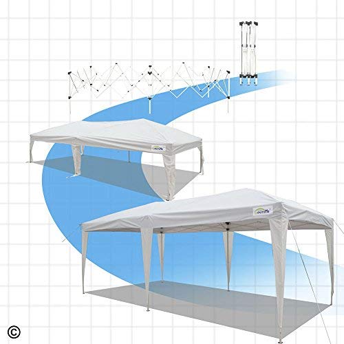 Goutime 10x20 Feet Ez Pop Up Canopy Instant Tent Shelter with 4Pcs 10Ft Removable Sidewalls and Wheeled Bag for Outdoor Commercial Party Events