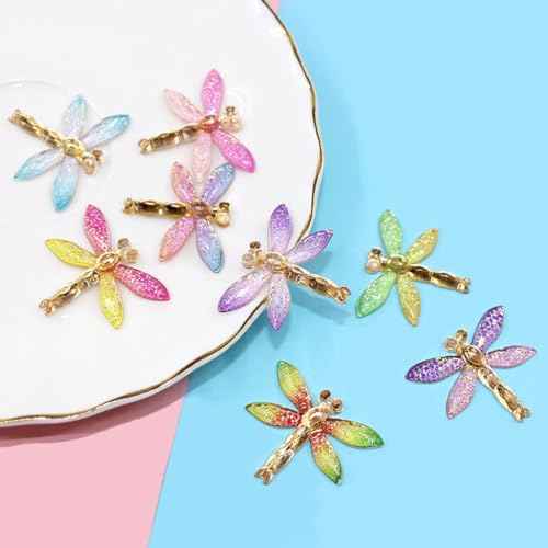 Breloques libellule en acrylique coloré FRCOLOR pour bijoux DIY et coiffure - 7