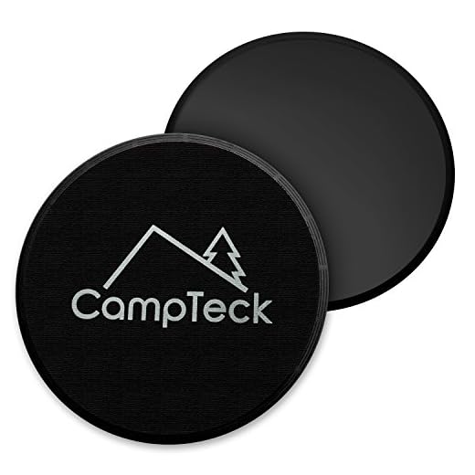 CampTeck U6574 Discos Deslizantes Doble Cara Disco Abdominales para Abs Entrenamiento, Hogar, Yoga - para Uso en Alfombra y Pisos Duros - 2pz - Negro
