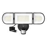 SZPOWER 150W Plug in Motion Flood Lights Outdoor, 15000LM LED Motion Sensor Outdoor Lights Dusk to Dawn, Security Floodlights Waterproof IP65, Exterior Lighting for Outside, House, Garage