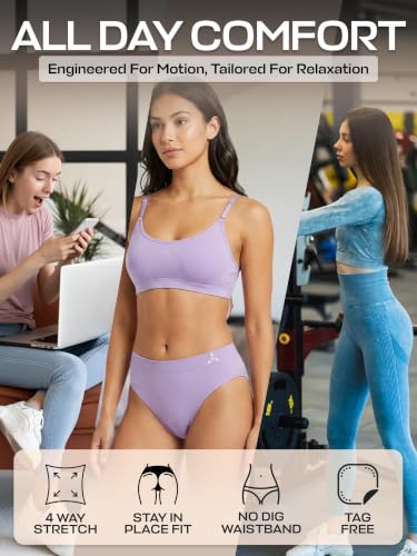 Image of Balanced Tech Moisture Wicking Underwear for Women, Seamless Workout Hipster Brief Bikini Panties