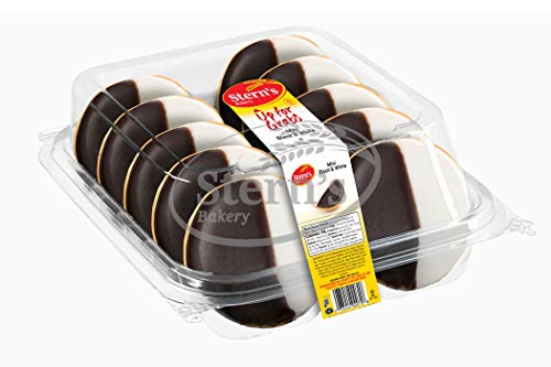 Black and White Cookies | [10 Count] NY Style Black & White Cookies | Snack Cakes | Fresh & Delicious | Nut Free & Kosher | 10 oz Stern’s Bakery