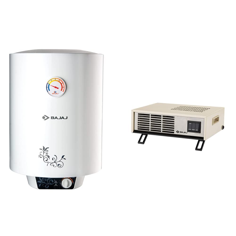 Buy Bajaj New Shakti Storage 15 Litre Vertical Water Heater, White, 4 Star  u0026 Bajaj Blow Hot 2000 Watts Fan Forced Circulation Room Heater Online at  Low Prices in India - Amazon.in