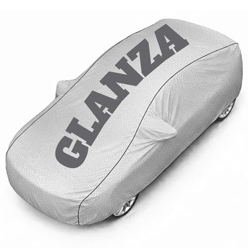 Image of Superior Grade Quality Glanza Cover (All Variants) Car Body Cover - 100% Waterproof Custom Fit with Mirror Pockets | Triple-Stitched Elastic Design, Heat Reflective, Anti-Dust, All-Weather
