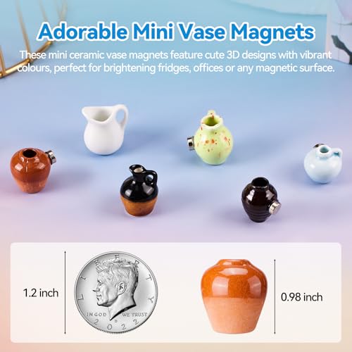 Imanes de cerámica mini jarrón para nevera, pack de 6 miniatura 5