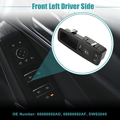 Acropix Front Left Driver Side Master Power Window Switch Replacement Fit For Jeep Grand Cherokee - Pack Of 1 Black #TOP7