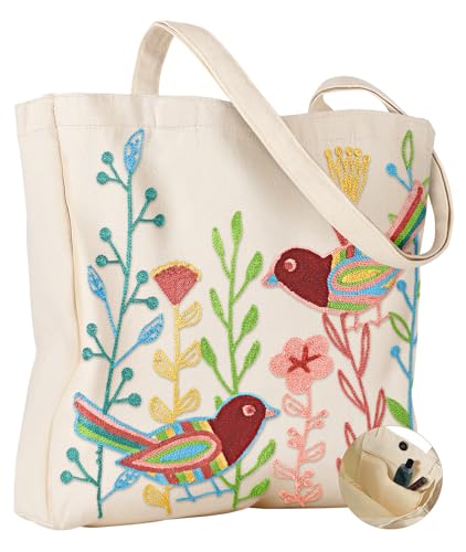 Miss Adola Embroidery Canvas Tote Bag for Women...