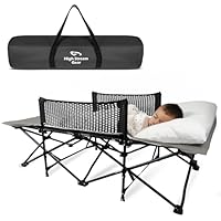 High Stream Gear Toddler Cot Bed: Kids Travel Camping and Portable Folding Cot, Great for Outdoors and Young Guests at Home. Comfortable Sleeping Bed Easy to Store and Use (Gray)