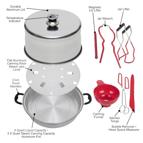 Kitchen Crop Steam Canner with Temperature Indicator (Aluminum Steam Canner + Tools) - Thumbnail 5