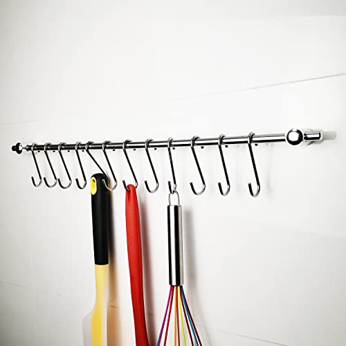 Barra porta utensili da cucina, con 12 ganci per