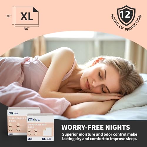 Image of MKISS 30 inch x 36 inch Disposable Bed Pads [75 Counts], Heavy Absorbency Underpad